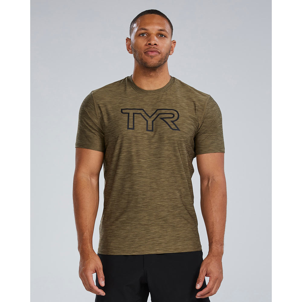 Футболка TYR Men's Airtec Tee Big Logo Solid/Heather