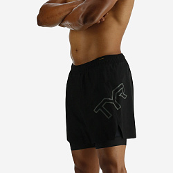 Шорты TYR Men's Hydrospher™ Momentum Short Lined 6" Big Logo Solid