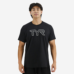 Футболка TYR Men's ClimaDry Raglan Tech Tee Big Logo - Solid