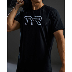 Футболка TYR Men's ClimaDry Raglan Tech Tee Big Logo - Solid