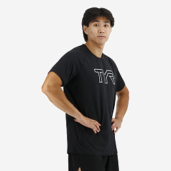Футболка TYR Men's ClimaDry Raglan Tech Tee Big Logo - Solid