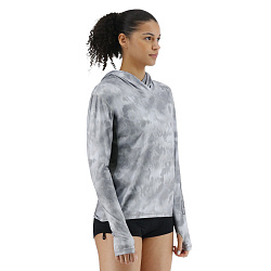 Лайкра с длинным рукавом TYR Women's SunDefense™ Vented Hooded Shirt - Turbulent